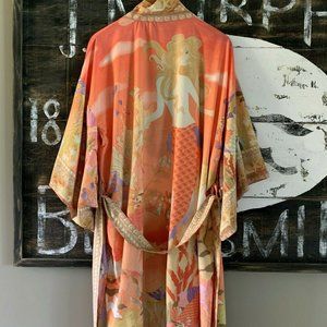 New Boho Floral Kimono Maxi Duster Jacket Cardigan